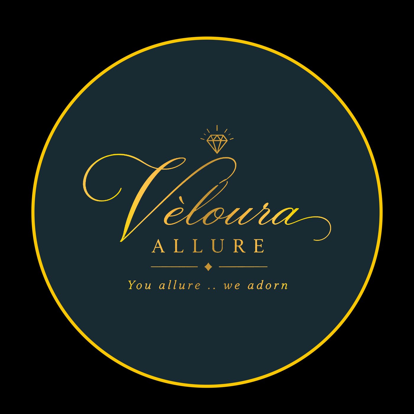 Vèloura Allure emblem logo design