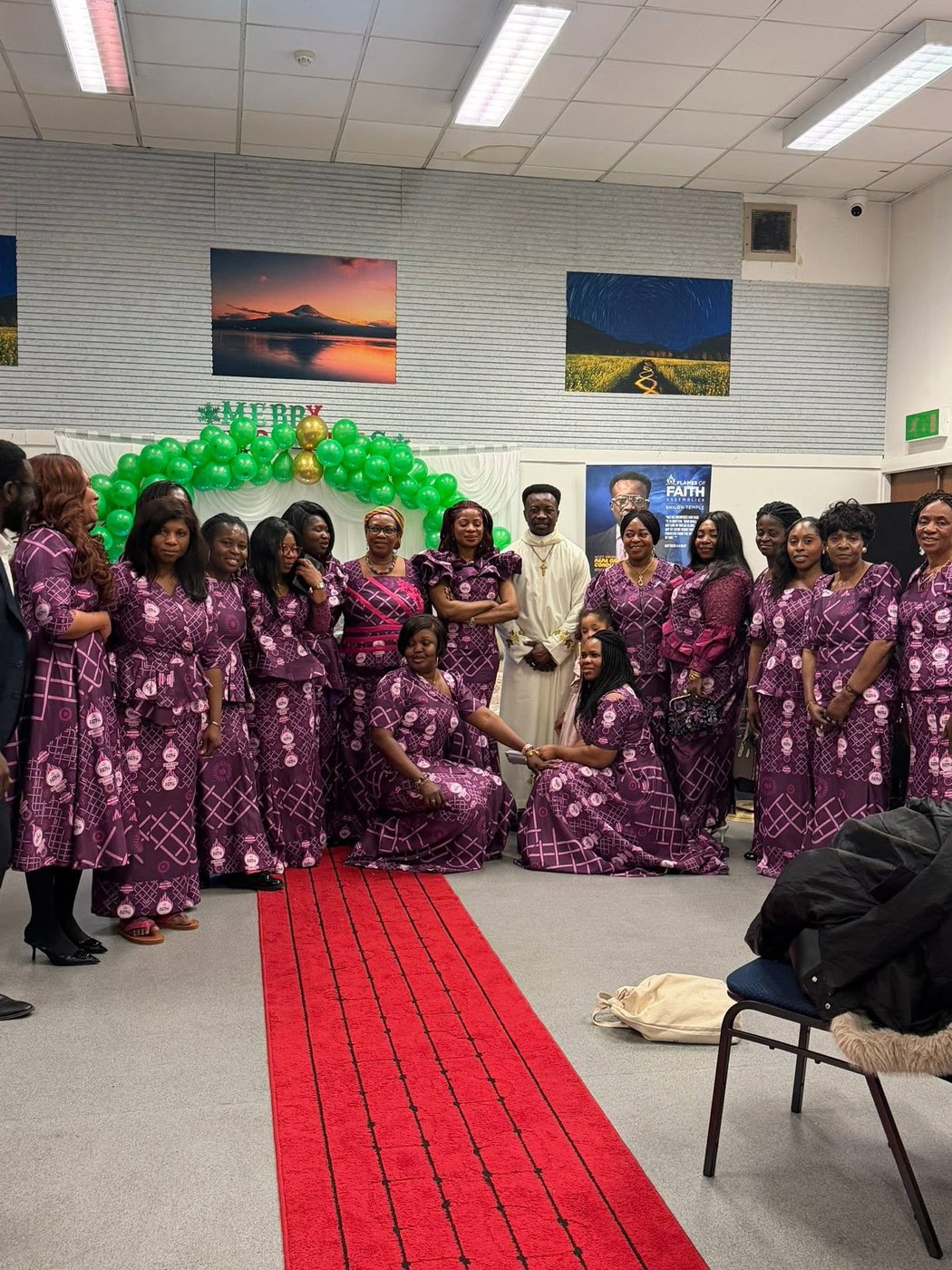 Flames of Faith Shiloh Temple congregation wearing branded aso-ebi fabric