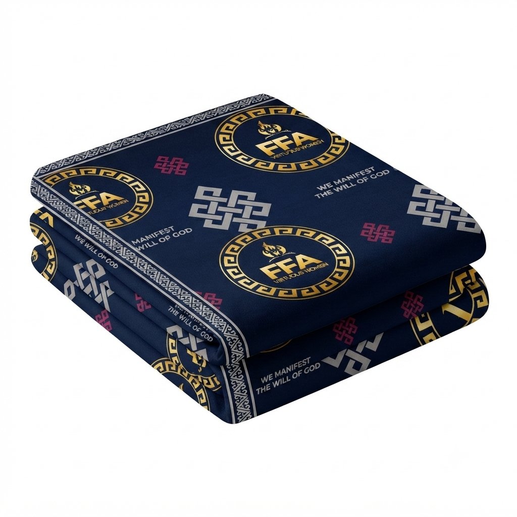 Flames of Faith Virtuous Women folded branded fabric