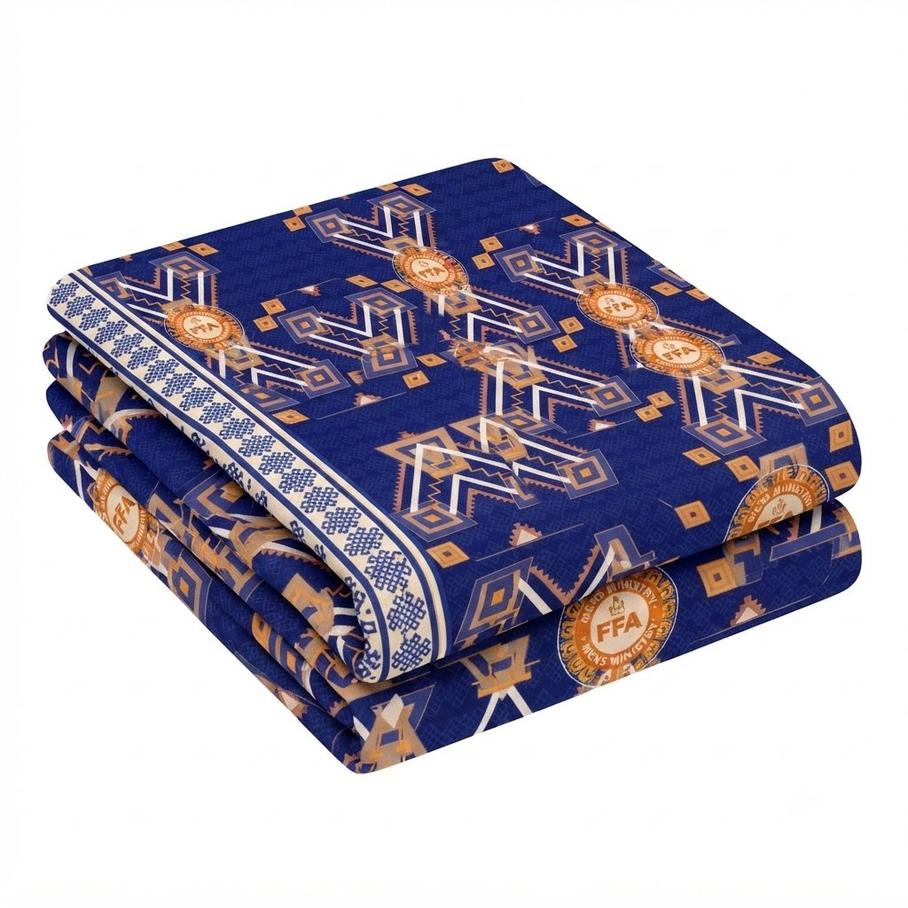 Flames of Faith Men's Ministry folded branded fabric