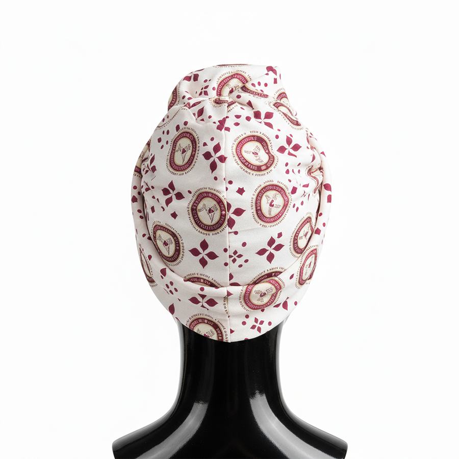 Custom printed headwrap side profile